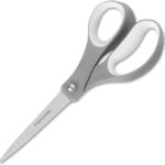 Fiskars SoftGrip Scissors - Contoured Performance All Purpose - 8" Stainless Steel - Straight Paper Scissors for Office, and Arts and Crafts - Grey