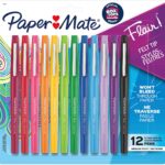 Paper Mate Flair Felt Tip Pens, Medium Point (0.7mm), Assorted Colors, 12 Count