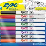 EXPO Low Odor Dry Erase Markers, Ultra-Fine Tip, Assorted Colors, 8 Pack